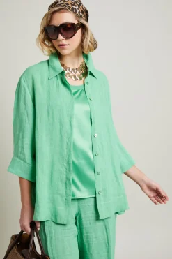 Casacca in lino leggero - Verde Menta