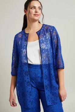 Casacca in pizzo - Blu