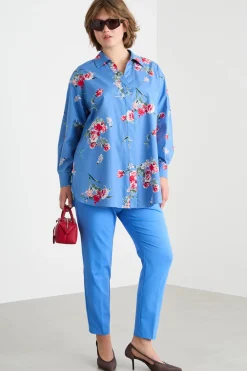 Casacca in popeline - Azzurro