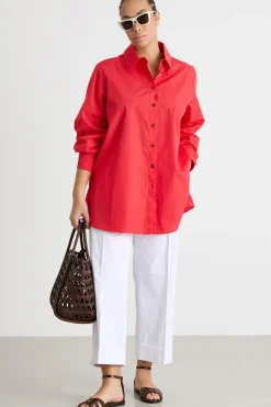 Casacca in popeline - Fuxia