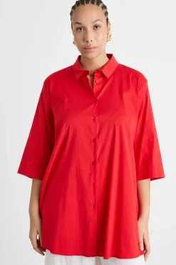 Casacca in popeline - Rosso