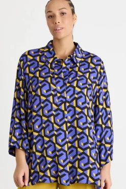 Casacca in raso stampato - Viola