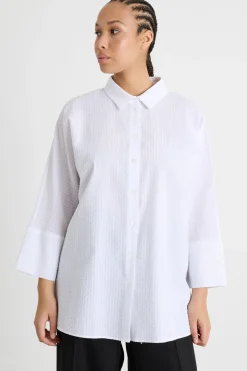 Casacca in seersucker - Bianco