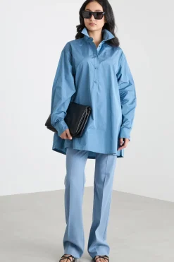 Casacca in taffetà - Azzurro
