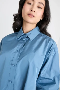 Casacca in taffetà - Azzurro