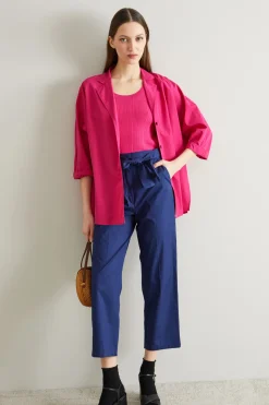 Casacca in taffetà - Fuxia