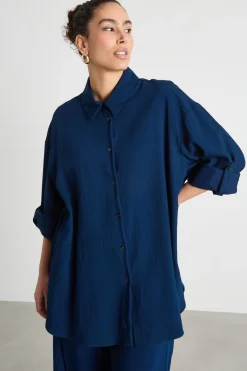 Casacca in tessuto armaturato - Blu