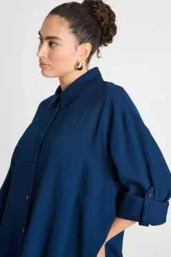 Casacca in tessuto armaturato - Blu