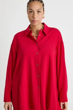 Casacca in tessuto armaturato - Rosso