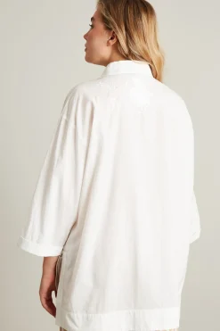 Casacca in voile con ricami - Bianco