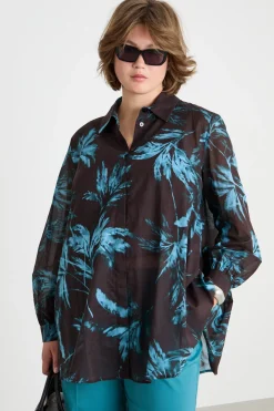 Casacca in voile - Marrone Azzurro