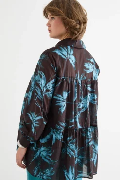 Casacca in voile - Marrone Azzurro