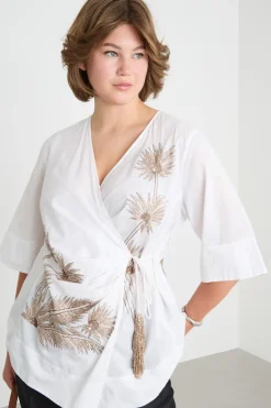 Casacca in voile ricamato - Bianco
