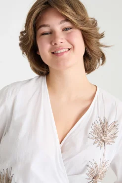 Casacca in voile ricamato - Bianco