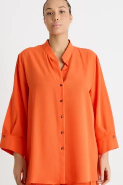 Casacca morbida con maniche ampie - Arancione