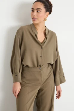 Casacca morbida con maniche ampie - Verde