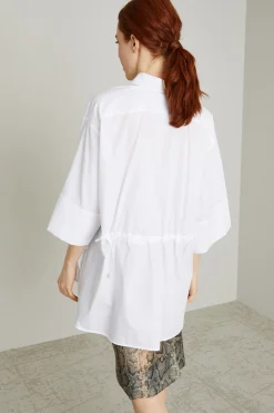 Casacca over con coulisse - Bianco