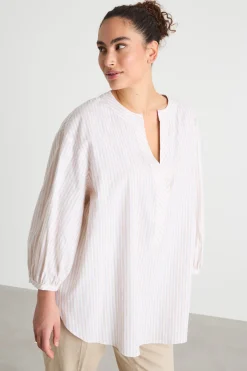 Casacca oversize asimmetrica - Beige Bianco