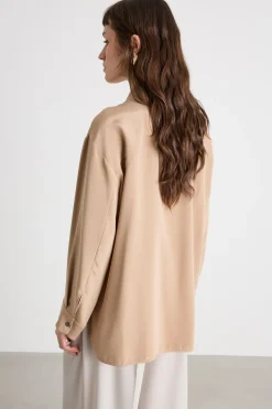 Casacca sahariana con spacchi - Cammello
