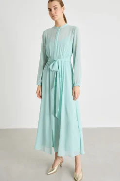 Chemisier in georgette - Azzurro