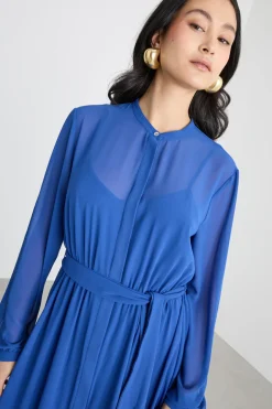 Chemisier in georgette - Blu