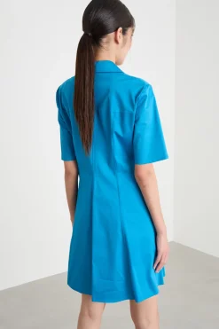 Chemisier in raso - Azzurro