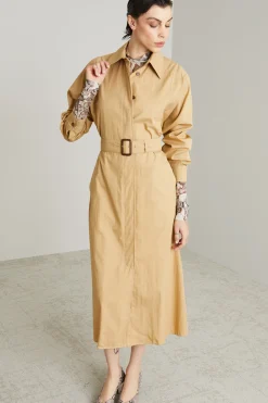 Chemisier in twill antigoccia - Beige