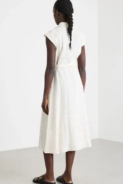 Chemisier smanicato con cintura - Bianco
