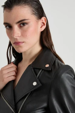 Chiodo in pelle - Nero