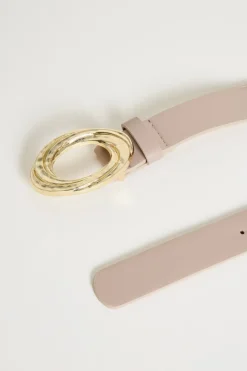 Cintura con fibbia incisa - Beige