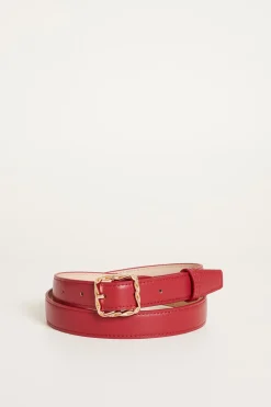 Cintura con fibbia intrecciata - Rosso