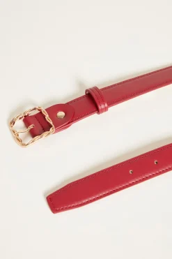 Cintura con fibbia intrecciata - Rosso