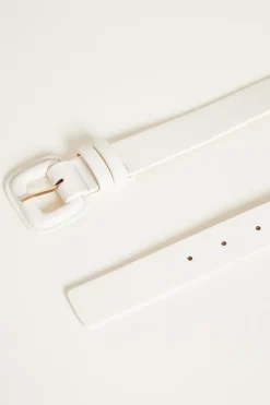 Cintura con fibbia rivestita - Bianco