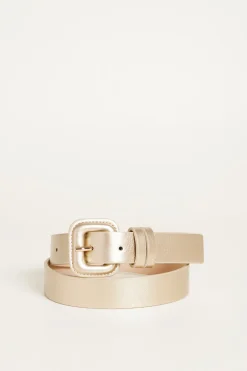 Cintura con fibbia rivestita - Oro