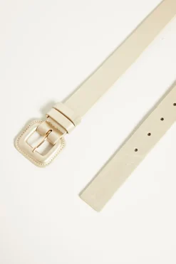 Cintura con fibbia rivestita - Oro Laminato