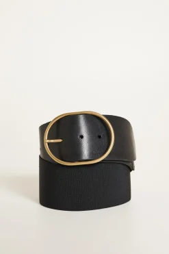 Cintura con inserto elastico - Nero