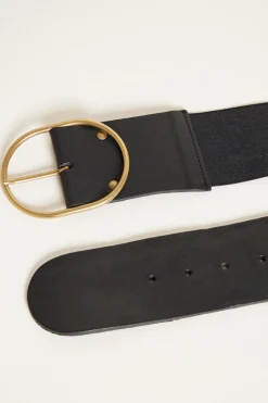 Cintura con inserto elastico - Nero