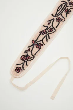 Cintura con ricami bijou - Rosa Rosso Nero