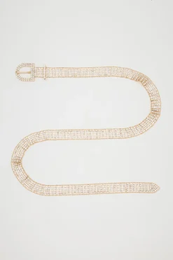 Cintura di strass - Beige