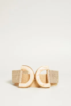Cintura effetto rafia - Beige