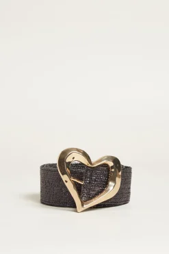Cintura elastica con fibbia - Nero