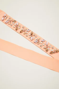 Cintura in gros-grain con strass - Pesca