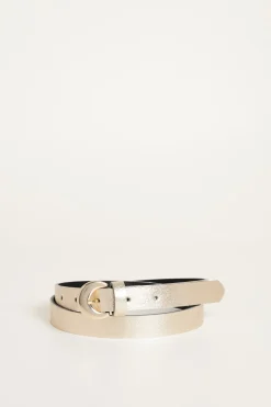 Cintura in pelle laminata - Beige