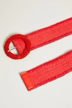 Cintura in rafia - Rosso