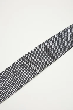 Cintura in raso con strass - Argento
