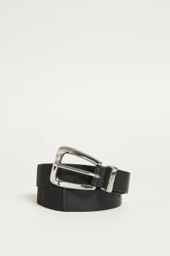 Cintura in tessuto spalmato - Nero