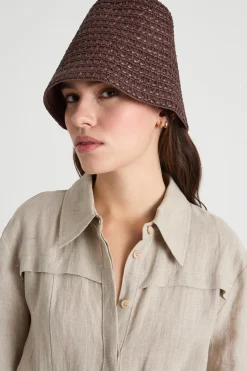 Cloche effetto rafia - Marrone
