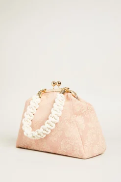 Clutch effetto damasco - Rosa