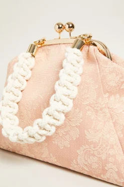 Clutch effetto damasco - Rosa
