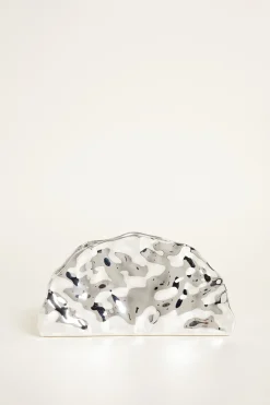 Clutch a semiluna - Argento